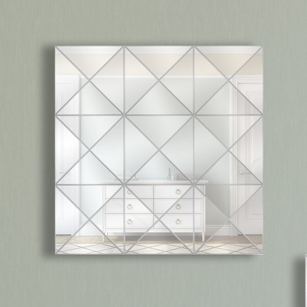 Majestic Mirror 3D Triangle Style Three Wall Mirror Wayfair